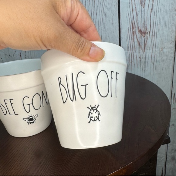 RAE DUN 4 piece set ceramics planters 3 planters and a tray perfect for herbs - Picture 2 of 16